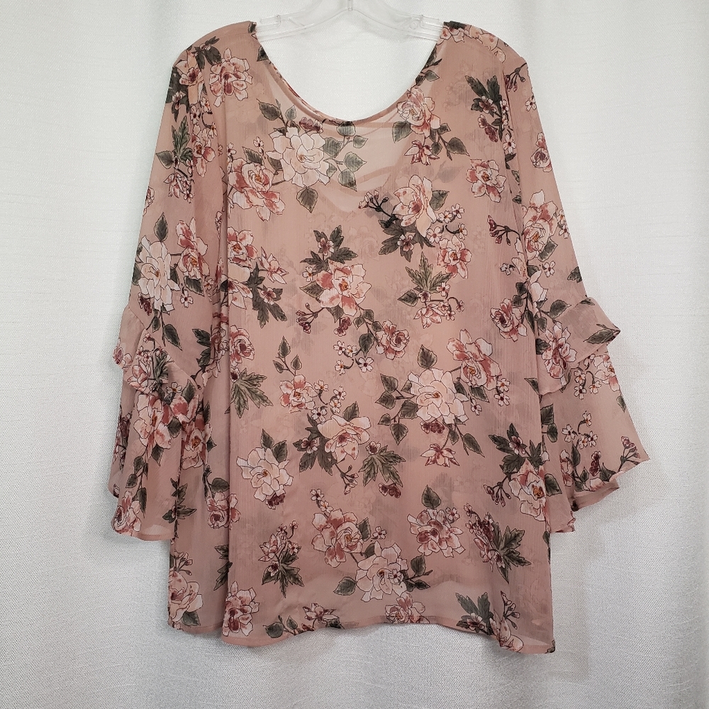Torrid Mauve Floral Top Size 2